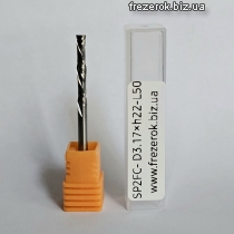 Фреза компресійна двозахідна D3.175*l22*L50 2F (HRC55)
