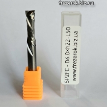 Фреза компресійна двозахідна D6*l22*L50  2F (HRC55)