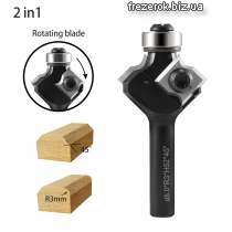 Фреза №117F 2в1 D27×R3/45⁰×d6 з смінними ножами