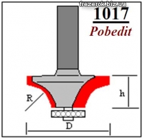 Фрезы кромочные радиусные с подшипником 1017 Pobedit