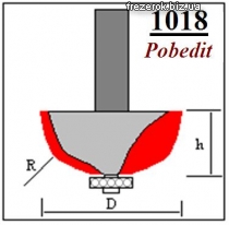 Фрезы кромочные радиусные обратные с подшипником 1018 Pobedit