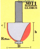 Фрезы Globus галтельные с калевкой 3011 G