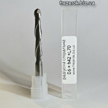 Фреза радіусна сферична d6*h42-L75-2T