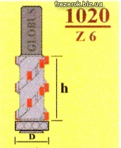 Фреза  кромочная прямая с нижним подшипником 1020 z6 G