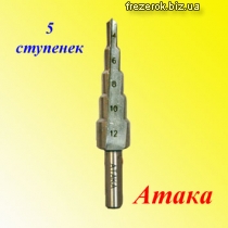 Ступенчатые сверла Атака 4-12ММХ5